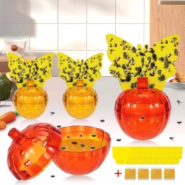 Unbranded G·PEH Fruit Fly Traps for Indoors Pack of 4, Safe Reusable Fly Catcher with Bait