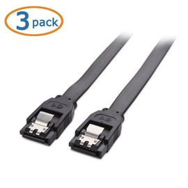 Cable Matters 3-Pack SATA III 6.0 Gbps SATA Cable 18 Inches (SATA Cable for SSD, SATA SSD Cable, SATA 3 Cables) Black