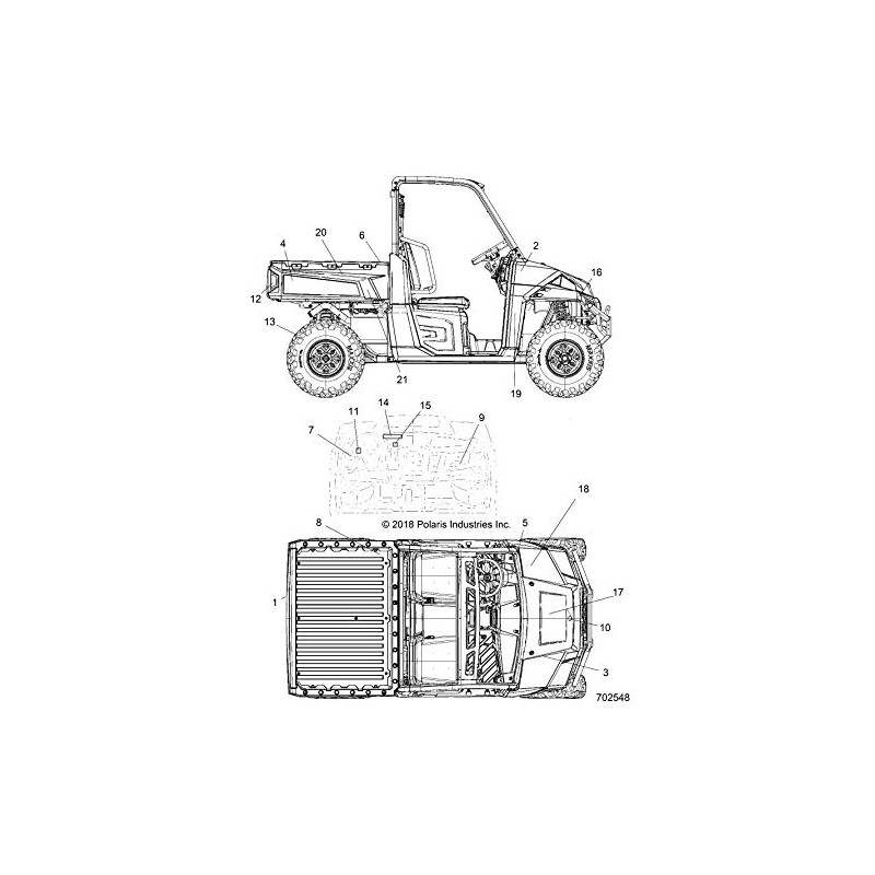Polaris Right Box Decal, for Specific Ranger XP 900 Models,