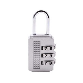 Lansonee 1 Pcs Suitcase Locks with 3 Digit Combination Padlock Codes,Small Padlocks Luggage Locks Padlocks with Outdoor Travel Luggage Suitcase Baggage School Gym Lockers Laptop Bag-Silver