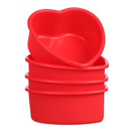 DIYEAH Molde De Silicona En Forma De Corazón 4 Piezas 4.72X4.52X1.96In Antiadherente Para Hornear Pasteles Cupcakes Y Postres En Microondas Freidora Y Congelador