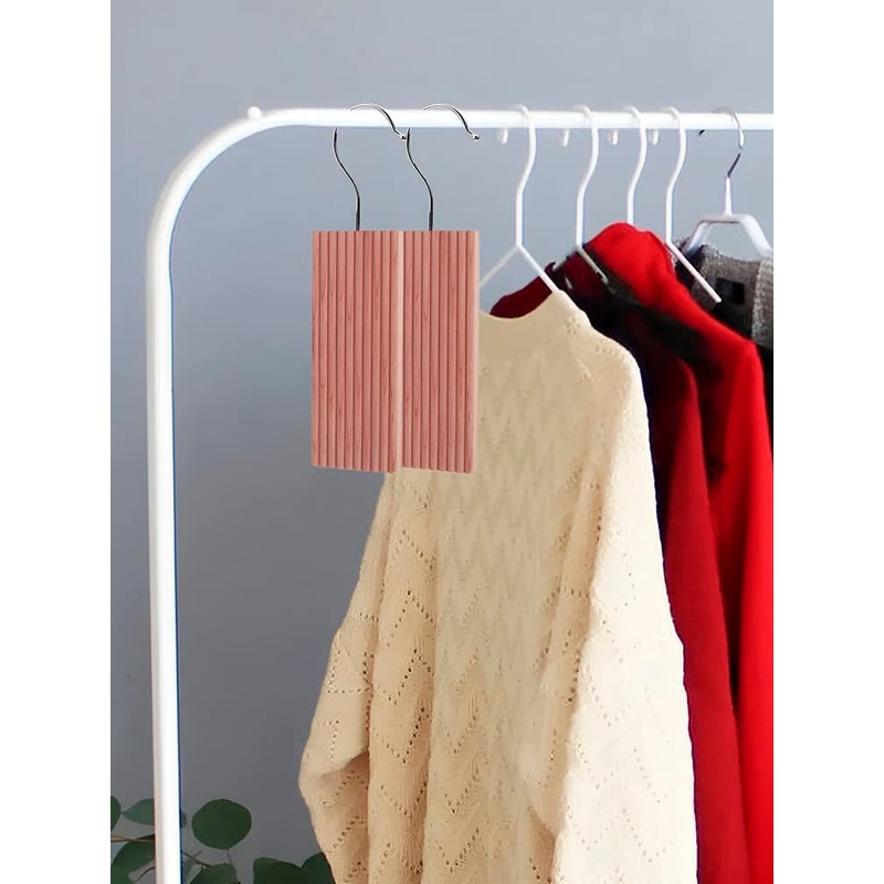 12 Pcs Cedar Blocks with 12 Hook Hanger Red Cedar