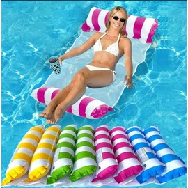 Inflatable Pool Hammock/Pink Pool Float/Pool Inflatables for Adults, 4 IN 1 Swimming Pool Floats Hammock/Pool Toys/Water Hammock - Armchair - Seat - Floating Bed
