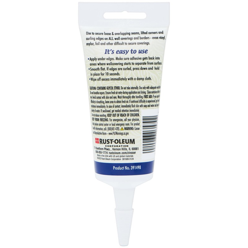 Zinsser 391498 SureGrip Wallpaper Seam and Repair Adhesive, 2 Ounce