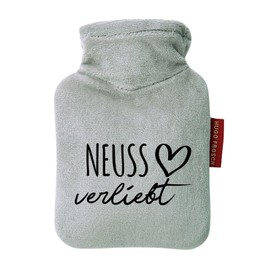 Huuraa Taschenwärmer Neuss verliebt Geschenk 0,2 Liter Grey Mini Veloursbezug Neuss Geschenkidee