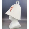 GMMH 5177-1115 Felt Cap Sauna Hat White with Embroidery Horse