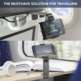 cellularline Travel Holder, Compact Smartphone Holder for Travel, Pliers Holder, Equipped with Double Joint with 360° Rotation, Black