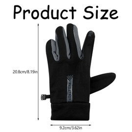 Bojueshaw Men's Winter Touchscreen Sports Gloves – Waterproof, Anti-Slip, Warm Cycling Gloves for Outdoor Activities, Cold Weather Protection with Touchscreen Capability(Black)