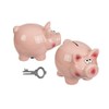 Out of the blue Piggy Bank with Lock Ceramic Pink