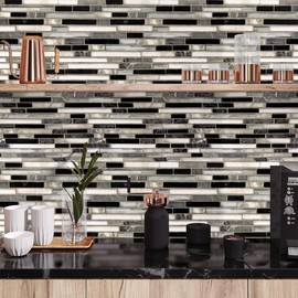 Livebor Peel and Stick Wallpaper Kitchen Backsplash Wallpaper 17.7inch x 118.1inch Tile Contact Paper Kitchen Wallpaper Peel and Stick Bathroom Wallpaper Waterproof Countertop Wallpaper for Kitchen