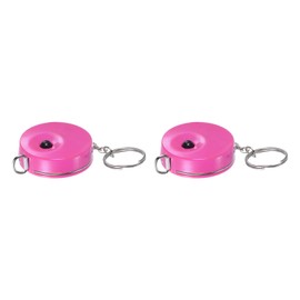 HARFINGTON 2pcs Measuring Tape 1.5M/60-inch Retractable Tailors Tape Measure Pocket Size with Key Chain for Body, Fabric, Sewing and Crafts Measurements, Hot Pink