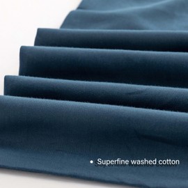 HeimenAogo Egyptian Cotton Duvet Cover Set Full, Ultra Soft and Breathable Comforter Cover with Zipper Closure, High Thread Count Long Staple Cotton Blanket Cover 3pcs Ensign Blue (80"×90")