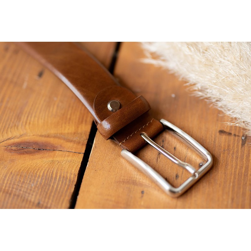 Gusti Roy Genuine Leather Belt with Silver Buckle Belt Business