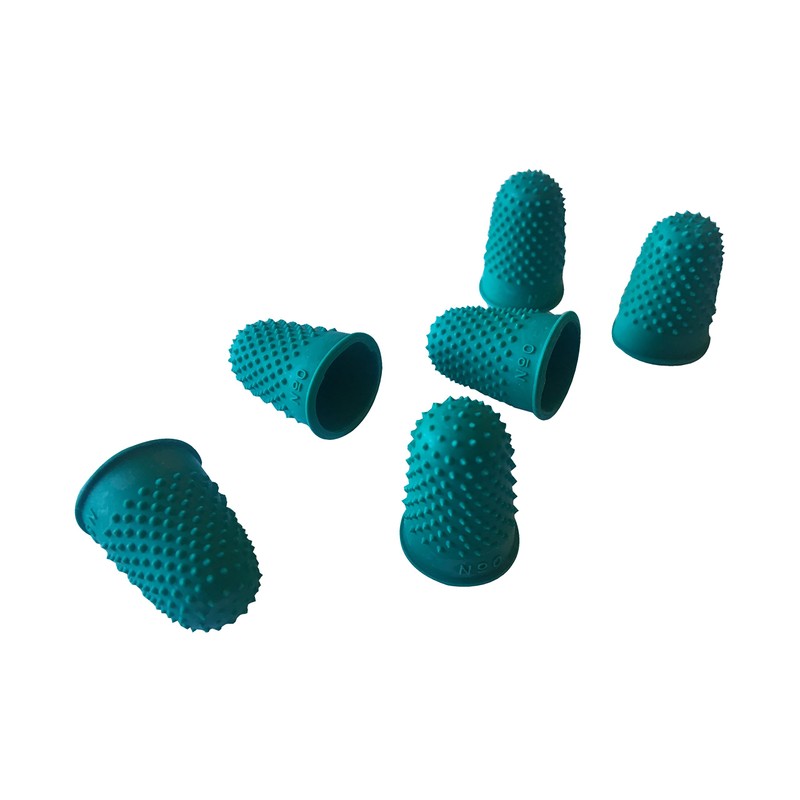 Pack of 12 Green No.0 Rubber Thimblettes - Small Thimble