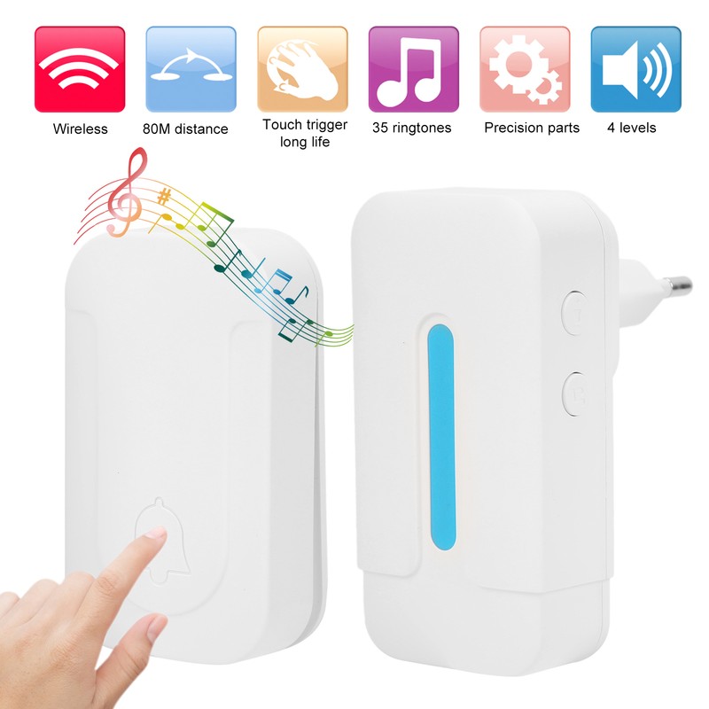 Smart Wireless Doorbell SelfPowered Beeper Remote Induction Waterproof