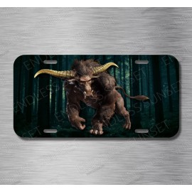 Amel Wild Beast Scary Monster Chimera Goat Man Evil Ape  License Plate Front Auto Tag
