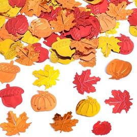 Nymora Pack of 150 Autumn Confetti Leaves (30 g), Thank You Confetti, PVC Maple Leaf Table Decoration, Autumn Decoration Scatter Decoration, Autumn Leaves Confetti, Autumn Decoration