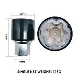 Anti Theft Car Locking Wheel Nut Key 198 or V Replacement Security Master, Locking Wheel Nut Key Anti-Theft Security Nut for Vauxhall Opel Corsa Vectra Merivia Saab GM Adam Zafira (41x29x17 mm/198)