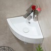 HOROW Corner Bathroom Sink, 18"x 13" White Porcelain Wall Mount