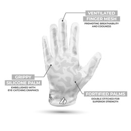 Repsters RPG1 Football Gloves - Adult & Youth Sizes (Frost, Adult - Medium)