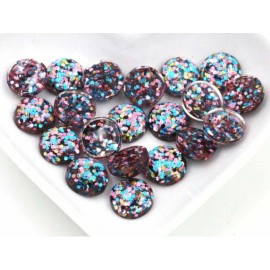 Unbranded 10 pcs Druzy Resin Embellishment Cabochons - 10mm - Glitter Style - Blue, Pink