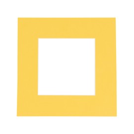 CountryArtHouse Chamois Yellow Acid Free 12x12 Square Picture Frame Mat with White Core Bevel Cut for 8x8 Pictures - Fits 12x12 Frame - Pack of 1 Matboard Show Kit with Acid Free Backing & Clear Bag
