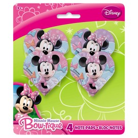 Minnie Mouse Heart Shaped Note Pads, 4ct