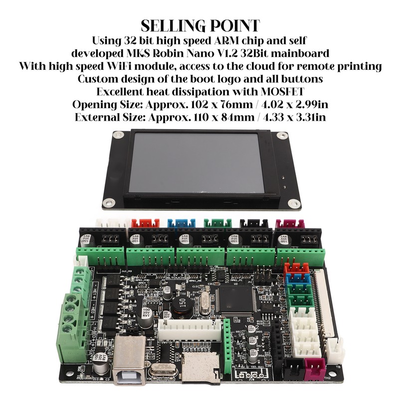 3D Printer Control Board Kit Mini Portable Integrated Mainboard Controller