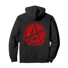 Red Anarchy Symbol Design Graffiti Style, Anarchism, Punk Pullover Hoodie
