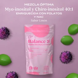 B-FIT Myo Inositol y D Chiro Inositol En Polvo Sabor Limón 150g 30 Porciones