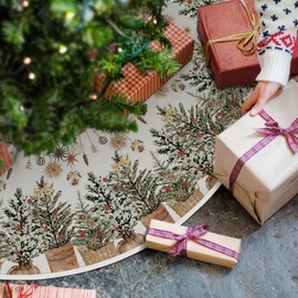 AVOIN colorlife Christmas Tree Skirt 36 Inch, Christmas Trees Ornaments Winter Holiday Tree Mat Decoration