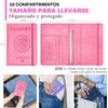 Porta Pasaporte y Visa Mexicano Pasaporte Funda con 10 Compartimientos