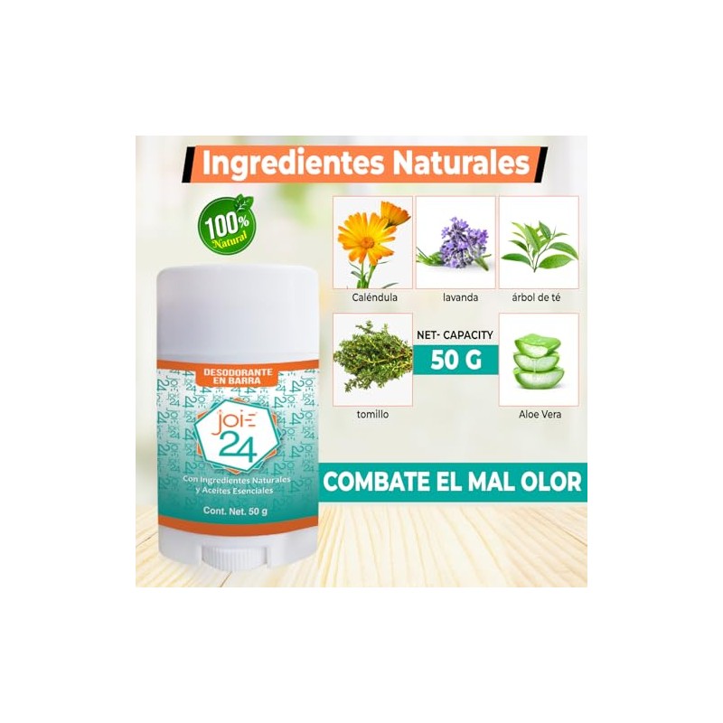 Desodorante Unisex Natural En Barra Con aceites Esenciales Aloe Vera