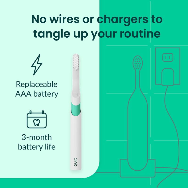 Quip Sonic Toothbrush for Adults - Timed Electric Toothbrush with