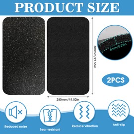 Erzekrim Floor Protection Mat for Sports Equipment Fitness Equipment 28 x 70 cm Pack of 2 Shockproof Floor Protection Mat Fitness 6 mm Thick Treadmill Mat Gym Floor Mat Sound-Absorbing Underlay (2, 28