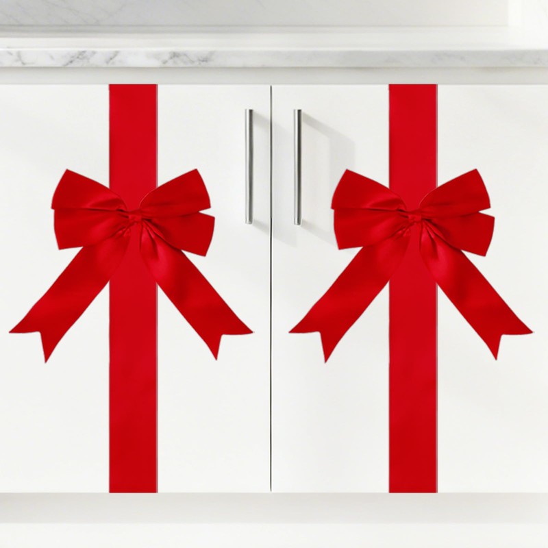 Bcxfbxd 6 Pcs Large Christmas Cabinet Ribbons Bows Xmas Door