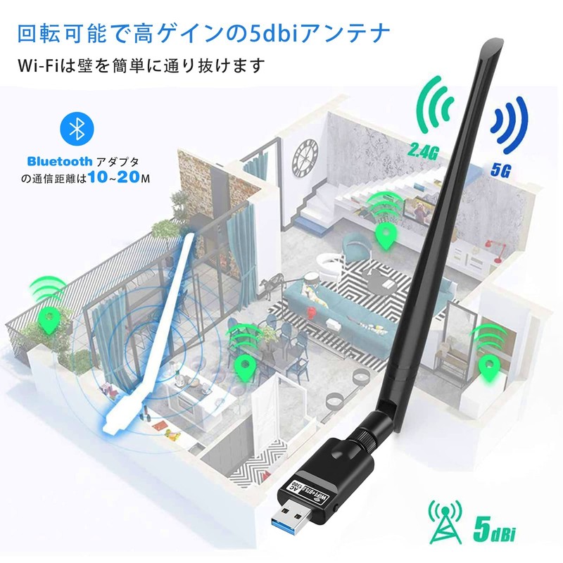 WiFi Wireless LAN Device 1300 Mbps (2023 New Model) USB