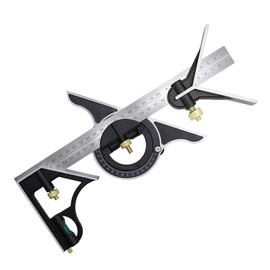 DUEBEL Combination Square 12” Horizontal Square Stainless Steel Multi-Function Carpentry Squares Right 90 Degree Angle Ruler Woodworking Square