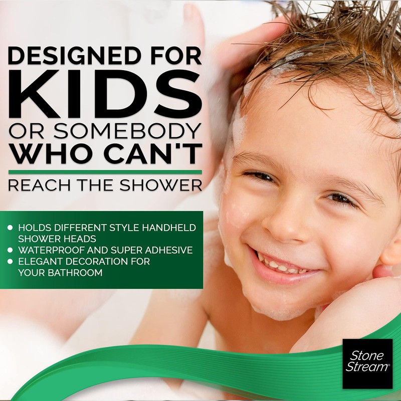 Original StoneStream Suction Showerhead Holder, Adjustable, Relocatable, and Removable Handheld