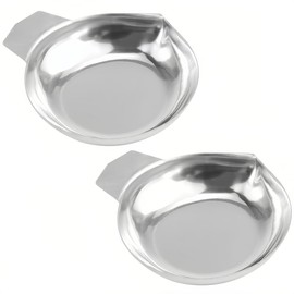 DOERDO 2Pcs Stainless Steel Weighing Pan Metal Weighing Dishes Measuring Trays Boat for Jewelry Reloading Scale, 3x2.6Inch