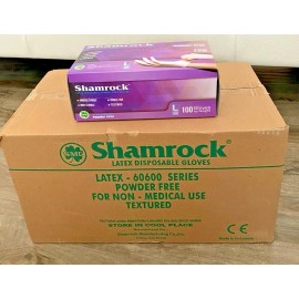 Shamrock Latex Hand Gloves CASE 1,000 pcs, 10 Boxes 100ct/box - LARGE
