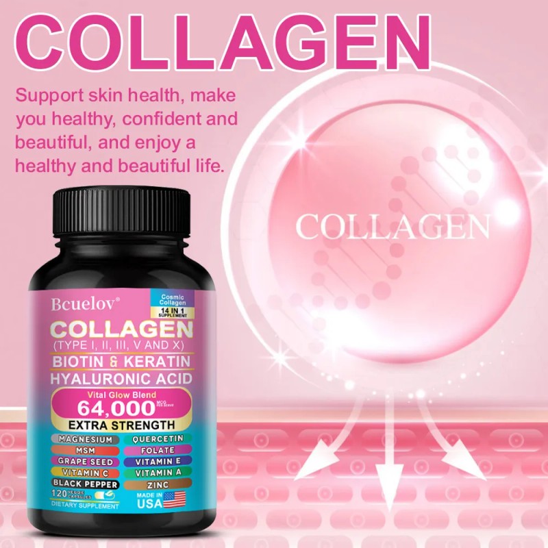 Suplemento De Complejo De Colgeno 14 En 1 Bcuclov, 120