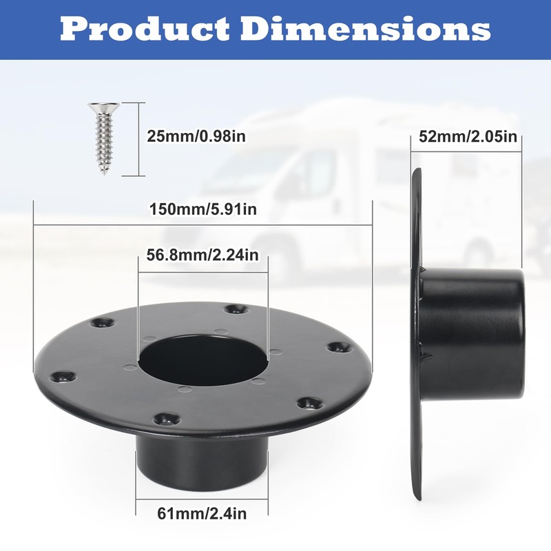 Starry Rv Trailer Pedestal Base Aluminum RV/Boat Table Base Mount