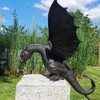 Faruxue Dragon Fountain Statue, Resin Water Feature Sculpture, Cool Dragon