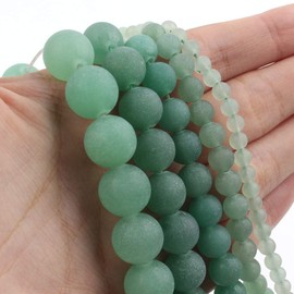 Song Xi Matte Green Aventurine Beads 8mm Natural Stone Beads for Jewelry Making 15inch Gemstone Beads