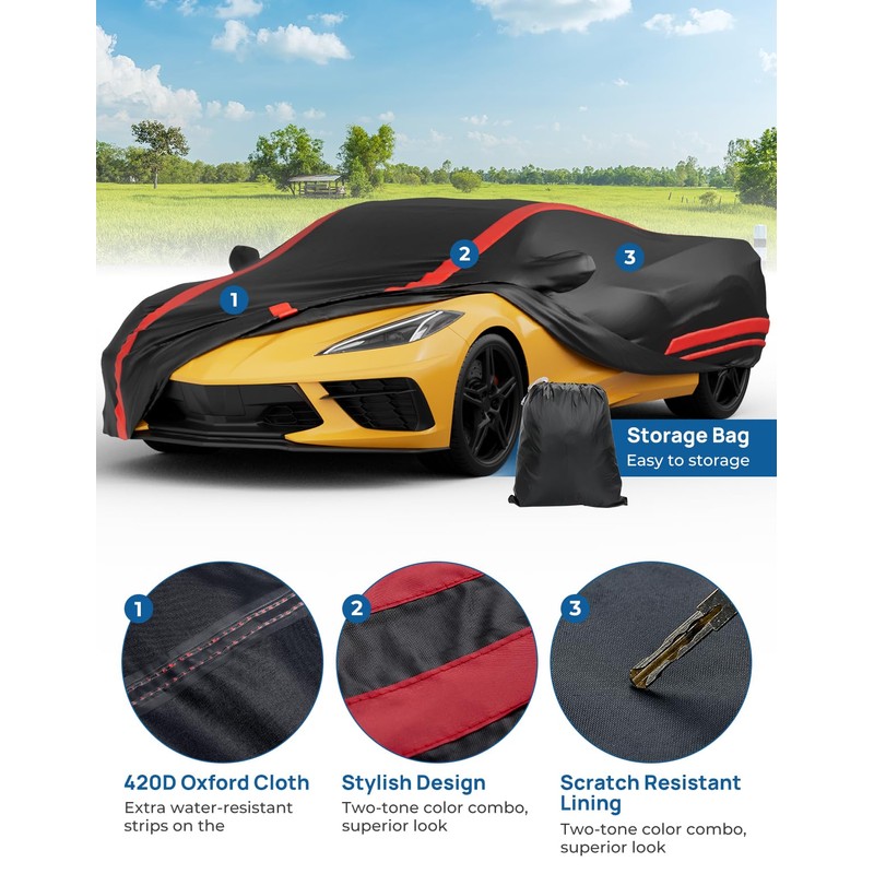 JOYTUTUS Car Cover Compatible with 2020-2026 Corvette C8 Stingray Z06