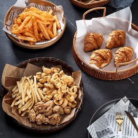 100Pcs Baking Parchment Paper Roll Non Stick Baking Paper Newspaper Printing Design Food Wrapping Paper for Baking Cookies Bread Pizza Meat and Vegetables,10 x 10Inch Stick Baking Paper Newspaper