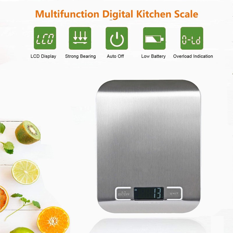 Food Smart Kitchen Scale, Digital Kitchen Scale, Measures Grams and