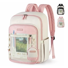 Mochilas para Mujer Impermeable Mochila para Laptop de 15.6 para Mujeres Ligera Mochila para Viajes, Universidad, Negocios, Trabajo, Rosa