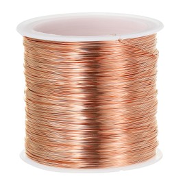 PATIKIL 28 Gauge Solid Bare Copper Wire, 328 Feet/100M Pure Copper Wire Soft Beading Wire Metal Plant Stem Ties for Jewelry Craft, Copper Tone (0.012")